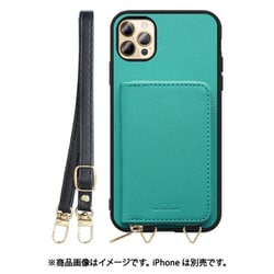 WORK24MPIP-TQ-IP2067 [iPhone 12 Pro Max 用 小銭入れ付きスマホケース/PUレザー/ストラップ付き ターコイズ]