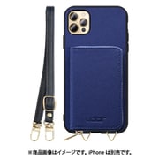 WORK24MPIP-NY-IP2067 [iPhone 12 Pro Max 用 小銭入れ付きスマホケース/PUレザー/ストラップ付き ネイビー]