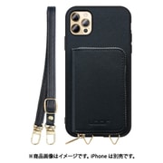 WORK24MPIP-BK-IP2067 [iPhone 12 Pro Max 用 小銭入れ付きスマホケース/PUレザー/ストラップ付き ブラック]