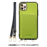 WORK24MPIP-LG-IP2067 [iPhone 12 Pro Max 用 小銭入れ付きスマホケース/PUレザー/ストラップ付き ライムグリーン]