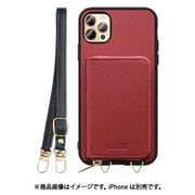 WORK24MPIP-RD-IP2067 [iPhone 12 Pro Max 用 小銭入れ付きスマホケース/PUレザー/ストラップ付き レッド]
