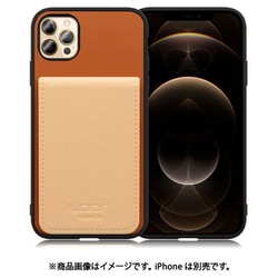 WORK56SCIP-CMBG-IP2067 [iPhone 12 Pro Max 用 折り畳み式カードポケット/本革/4枚収納 キャメルベージュ]