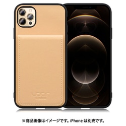 WORK56SCIP-BG-IP2067 [iPhone 12 Pro Max 用 折り畳み式カードポケット/本革/4枚収納 ベージュ]