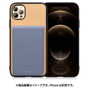 WORK56SCIP-BGBU-IP2067 [iPhone 12 Pro Max 用 折り畳み式カードポケット/本革/4枚収納 ベージュブルー]