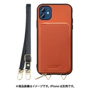 WORK24MPIP-OG-IP2061 [iPhone 12/12 Pro 用 小銭入れ付きスマホケース/PUレザー/ストラップ付き オレンジ]