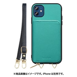 WORK24MPIP-TQ-IP2061 [iPhone 12/12 Pro 用 小銭入れ付きスマホケース/PUレザー/ストラップ付き ターコイズ]
