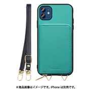 WORK24MPIP-TQ-IP2061 [iPhone 12/12 Pro 用 小銭入れ付きスマホケース/PUレザー/ストラップ付き ターコイズ]