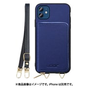 WORK24MPIP-NY-IP2061 [iPhone 12/12 Pro 用 小銭入れ付きスマホケース/PUレザー/ストラップ付き ネイビー]