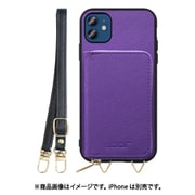WORK24MPIP-VL-IP2061 [iPhone 12/12 Pro 用 小銭入れ付きスマホケース/PUレザー/ストラップ付き バイオレット]