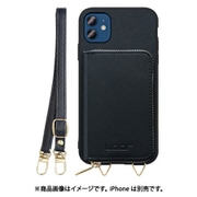 WORK24MPIP-BK-IP2061 [iPhone 12/12 Pro 用 小銭入れ付きスマホケース/PUレザー/ストラップ付き ブラック]
