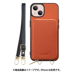 WORK24MPIP-OG-IP21TR61 [iPhone 13 用 小銭入れ付きスマホケース/PUレザー/ストラップ付き オレンジ]