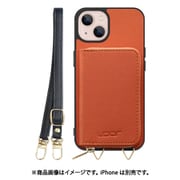 WORK24MPIP-OG-IP21TR61 [iPhone 13 用 小銭入れ付きスマホケース/PUレザー/ストラップ付き オレンジ]