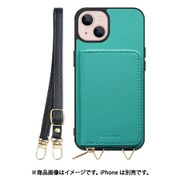 WORK24MPIP-TQ-IP21TR61 [iPhone 13 用 小銭入れ付きスマホケース/PUレザー/ストラップ付き ターコイズ]