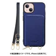 WORK24MPIP-NY-IP21TR61 [iPhone 13 用 小銭入れ付きスマホケース/PUレザー/ストラップ付き ネイビー]
