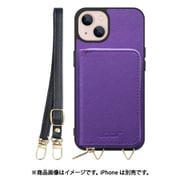 WORK24MPIP-VL-IP21TR61 [iPhone 13 用 小銭入れ付きスマホケース/PUレザー/ストラップ付き バイオレット]
