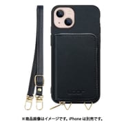 WORK24MPIP-BK-IP21TR61 [iPhone 13 用 小銭入れ付きスマホケース/PUレザー/ストラップ付き ブラック]
