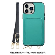 WORK24MPIP-TQ-IP21TR67 [iPhone 13 Pro Max 用 小銭入れ付きスマホケース/PUレザー/ストラップ付き ターコイズ]