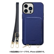 WORK24MPIP-NY-IP21TR67 [iPhone 13 Pro Max 用 小銭入れ付きスマホケース/PUレザー/ストラップ付き ネイビー]