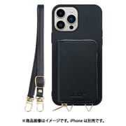 WORK24MPIP-BK-IP21TR67 [iPhone 13 Pro Max 用 小銭入れ付きスマホケース/PUレザー/ストラップ付き ブラック]