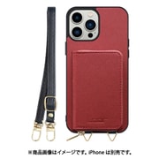 WORK24MPIP-RD-IP21TR67 [iPhone 13 Pro Max 用 小銭入れ付きスマホケース/PUレザー/ストラップ付き レッド]