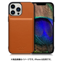 WORK56SCIP-CM-IP21TR67 [iPhone 13 Pro Max 用 折り畳み式カードポケット/本革/4枚収納 キャメル]