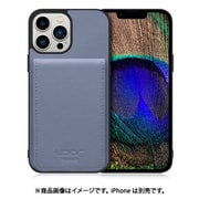 WORK56SCIP-BU-IP21TR67 [iPhone 13 Pro Max 用 折り畳み式カードポケット/本革/4枚収納 ブルー]