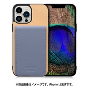 WORK56SCIP-BGBU-IP21TR67 [iPhone 13 Pro Max 用 折り畳み式カードポケット/本革/4枚収納 ベージュブルー]