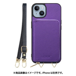 WORK24MPIP-VL-IP14 [iPhone 14 用 小銭入れ付きスマホケース/PUレザー/ストラップ付き バイオレット]