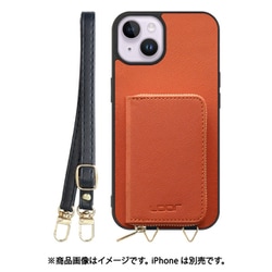 WORK24MPIP-OG-IP14PS [iPhone 14 Plus 用 小銭入れ付きスマホケース/PUレザー/ストラップ付き オレンジ]