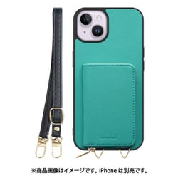 WORK24MPIP-TQ-IP14PS [iPhone 14 Plus 用 小銭入れ付きスマホケース/PUレザー/ストラップ付き ターコイズ]