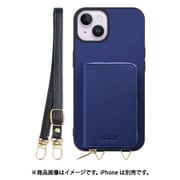 WORK24MPIP-NY-IP14PS [iPhone 14 Plus 用 小銭入れ付きスマホケース/PUレザー/ストラップ付き ネイビー]