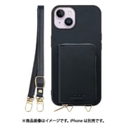 WORK24MPIP-BK-IP14PS [iPhone 14 Plus 用 小銭入れ付きスマホケース/PUレザー/ストラップ付き ブラック]