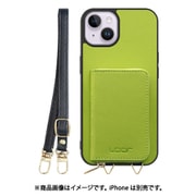 WORK24MPIP-LG-IP14PS [iPhone 14 Plus 用 小銭入れ付きスマホケース/PUレザー/ストラップ付き ライムグリーン]