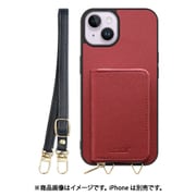 WORK24MPIP-RD-IP14PS [iPhone 14 Plus 用 小銭入れ付きスマホケース/PUレザー/ストラップ付き レッド]