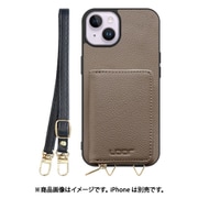 WORK25MPIP-GB-IP14PS [iPhone 14 Plus 用 小銭入れ付きスマホケース/本革/ストラップ付き グレージュ]