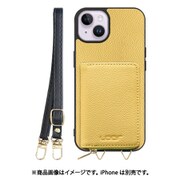 WORK25MPIP-YL-IP14PS [iPhone 14 Plus 用 小銭入れ付きスマホケース/本革/ストラップ付き ジャスミンイエロー]