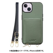 WORK25MPIP-DG-IP14PS [iPhone 14 Plus 用 小銭入れ付きスマホケース/本革/ストラップ付き ダルグリーン]