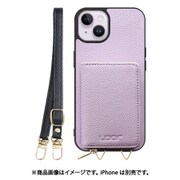 WORK25MPIP-PL-IP14PS [iPhone 14 Plus 用 小銭入れ付きスマホケース/本革/ストラップ付き ラベンダー]