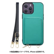 WORK24MPIP-TQ-IP14PM [iPhone 14 Pro Max 用 小銭入れ付きスマホケース/PUレザー/ストラップ付き ターコイズ]