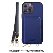 WORK24MPIP-NY-IP14PM [iPhone 14 Pro Max 用 小銭入れ付きスマホケース/PUレザー/ストラップ付き ネイビー]