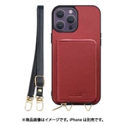 WORK24MPIP-RD-IP14PM [iPhone 14 Pro Max 用 小銭入れ付きスマホケース/PUレザー/ストラップ付き レッド]