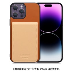 WORK56SCIP-CMBG-IP14PM [iPhone 14 Pro Max 用 折り畳み式カードポケット/本革/4枚収納 キャメルベージュ]