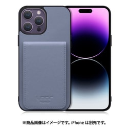 WORK56SCIP-BU-IP14PM [iPhone 14 Pro Max 用 折り畳み式カードポケット/本革/4枚収納 ブルー]