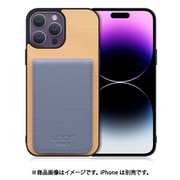 WORK56SCIP-BGBU-IP14PM [iPhone 14 Pro Max 用 折り畳み式カードポケット/本革/4枚収納 ベージュブルー]