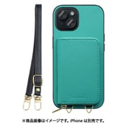 WORK24MPIP-TQ-IP15 [iPhone 15 用 小銭入れ付きスマホケース/PUレザー/ストラップ付き ターコイズ]