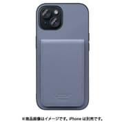 WORK56SCIP-BU-IP15 [iPhone 15 用 折り畳み式カードポケット/本革/4枚収納 ブルー]