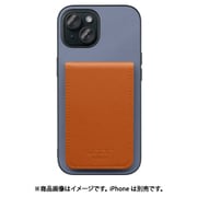 WORK56SCIP-BUCM-IP15 [iPhone 15 用 折り畳み式カードポケット/本革/4枚収納 ブルーキャメル]
