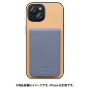 WORK56SCIP-BGBU-IP15 [iPhone 15 用 折り畳み式カードポケット/本革/4枚収納 ベージュブルー]
