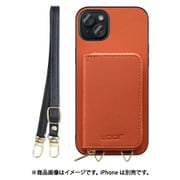 WORK24MPIP-OG-IP15PS [iPhone 15 Plus 用 小銭入れ付きスマホケース/PUレザー/ストラップ付き オレンジ]