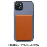 WORK56SCIP-BUCM-IP15PS [iPhone 15 Plus 用 折り畳み式カードポケット/本革/4枚収納 ブルーキャメル]